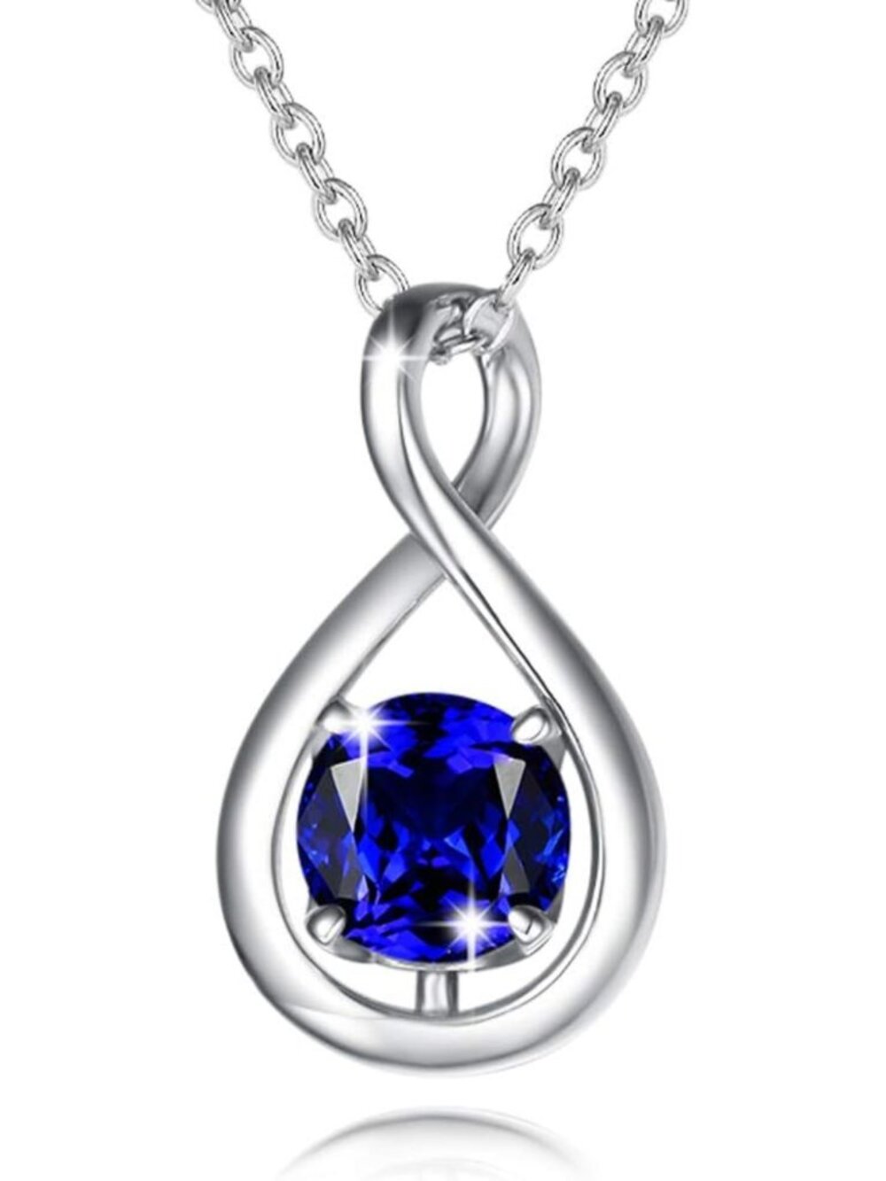 Dainty Infinity Birthstone Necklace in Sterling Silver - Elegant Pendant Jewelry